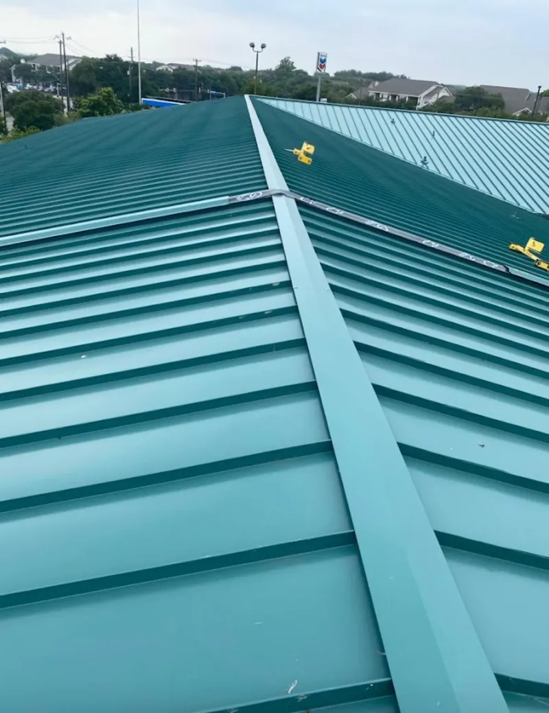 Green commercial metal roof ridge and valley for Metal Roof Repair in Plain City